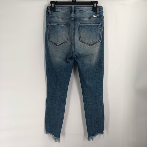 KANCAN Busted Knee Skinny Jeans Stretch Denim Raw Hem 5 26 High Rise Distressed - Picture 5 of 11